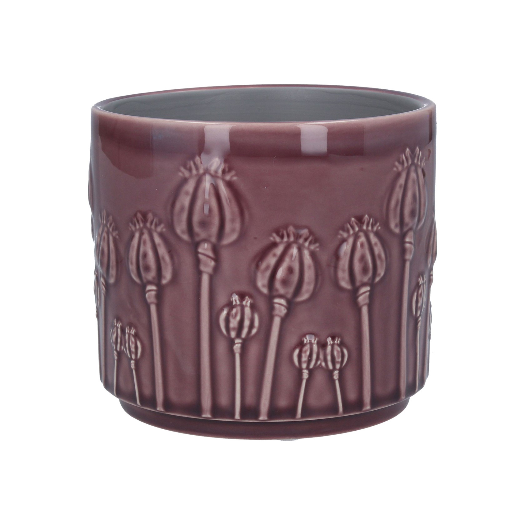 Purple Poppy Ceramic Pot Cover by Gisela Graham